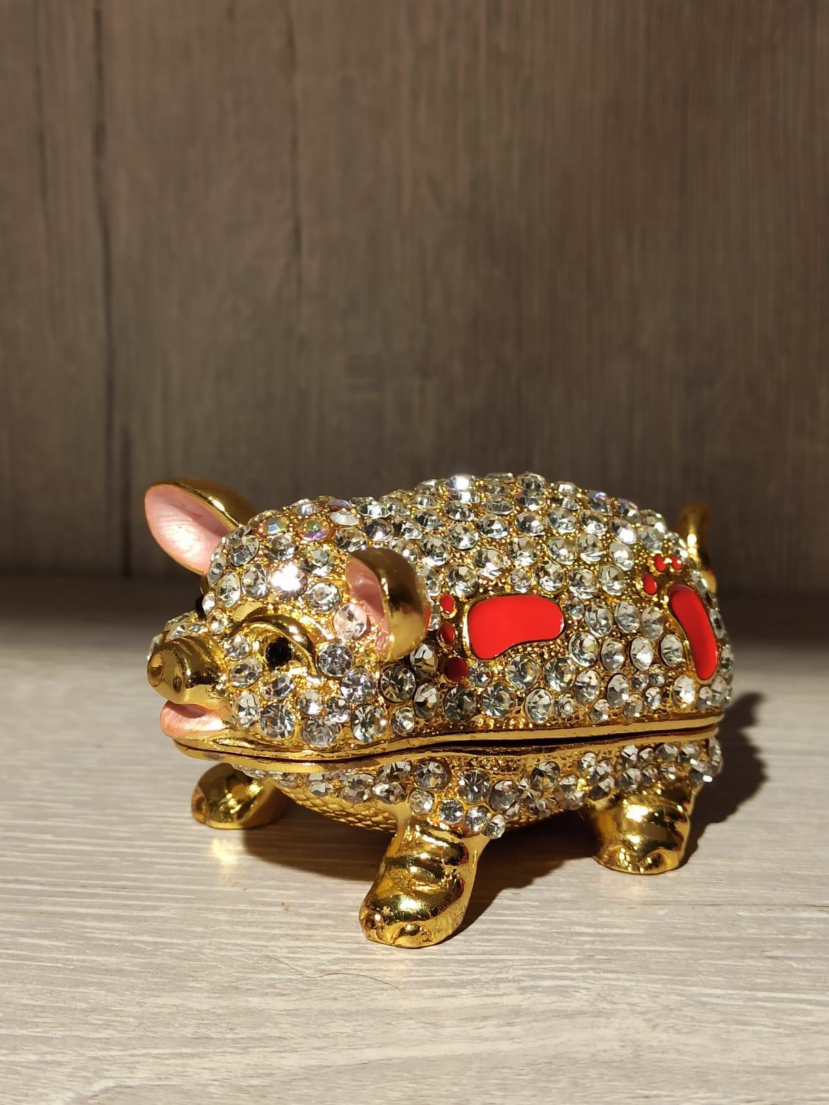 Swarovski Taşlı Domuz Mücevherlik / Dekoratif Biblo - Miamantra