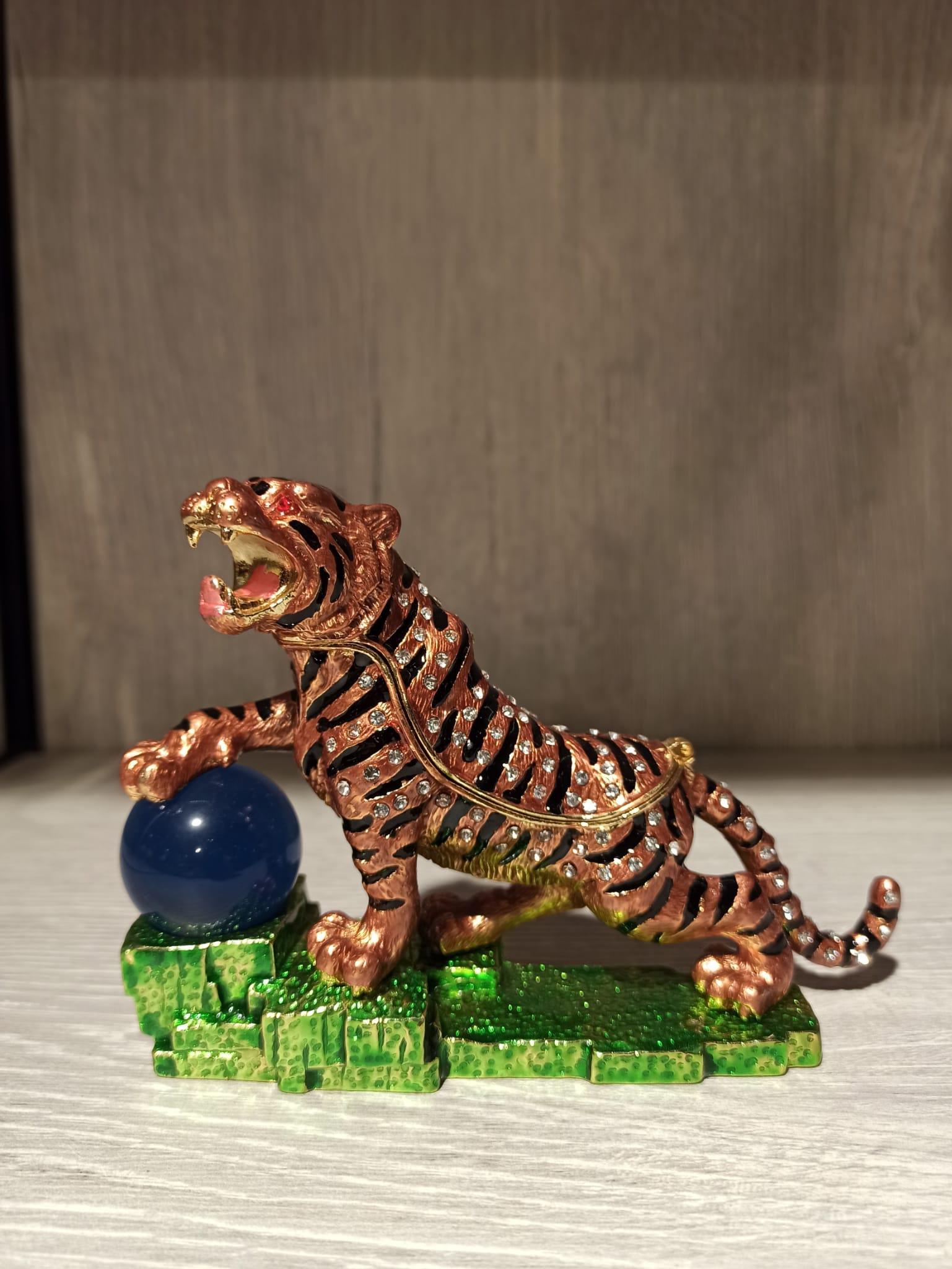 Swarovski Taşlı Kaplan Mücevherlik / Dekoratif Biblo - Miamantra
