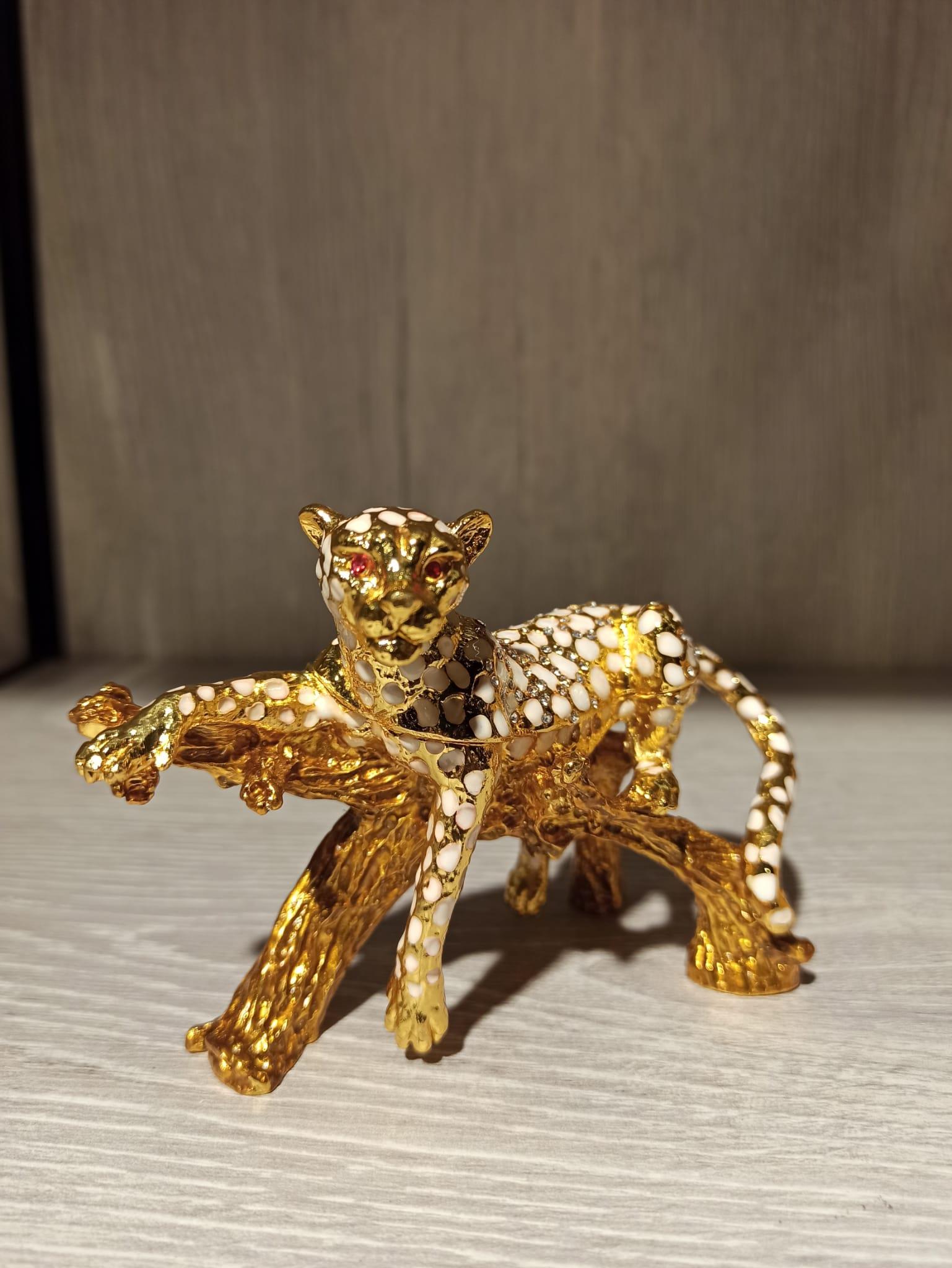 Swarovski Taşlı Leopar Mücevherlik / Dekoratif Biblo - Miamantra