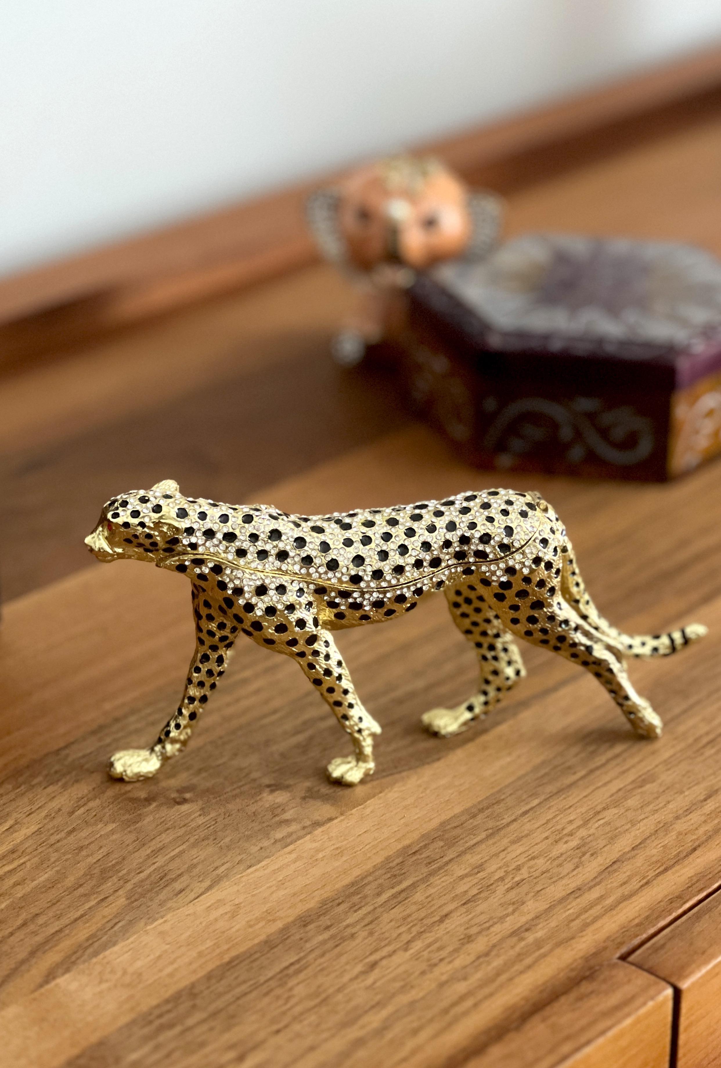 Swarovski Taşlı Leopar Mücevherlik / Dekoratif Biblo - Miamantra