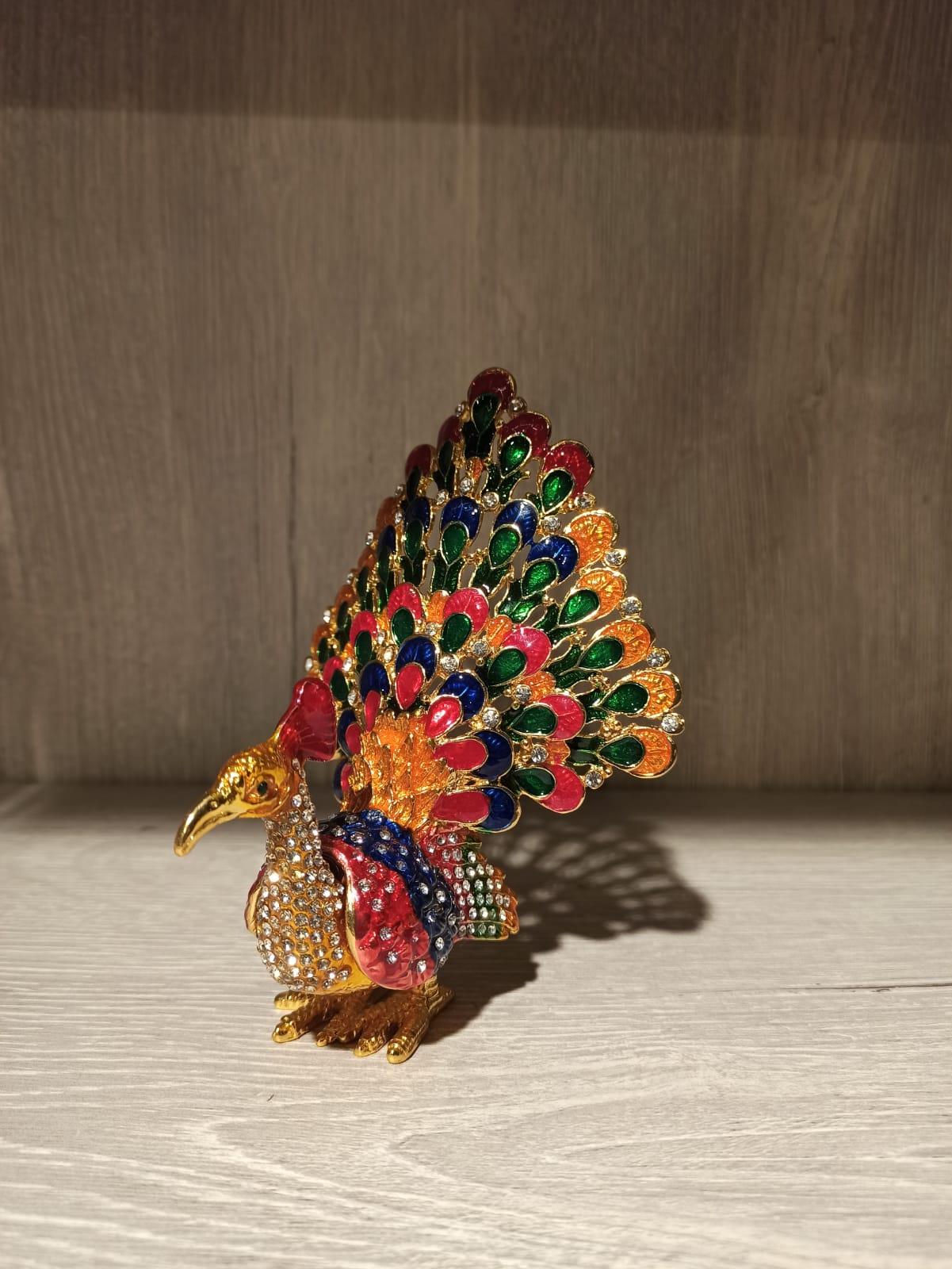 Swarovski Taşlı  Tavus Kuşu Mücevherlik / Dekoratif Biblo - Miamantra
