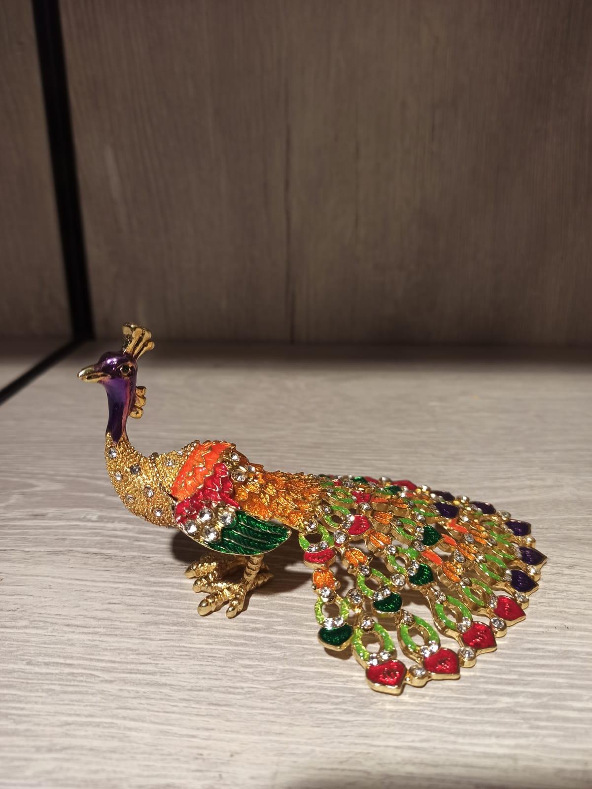 Swarovski Taşlı Tavus Kuşu Mücevherlik / Dekoratif Biblo - Miamantra