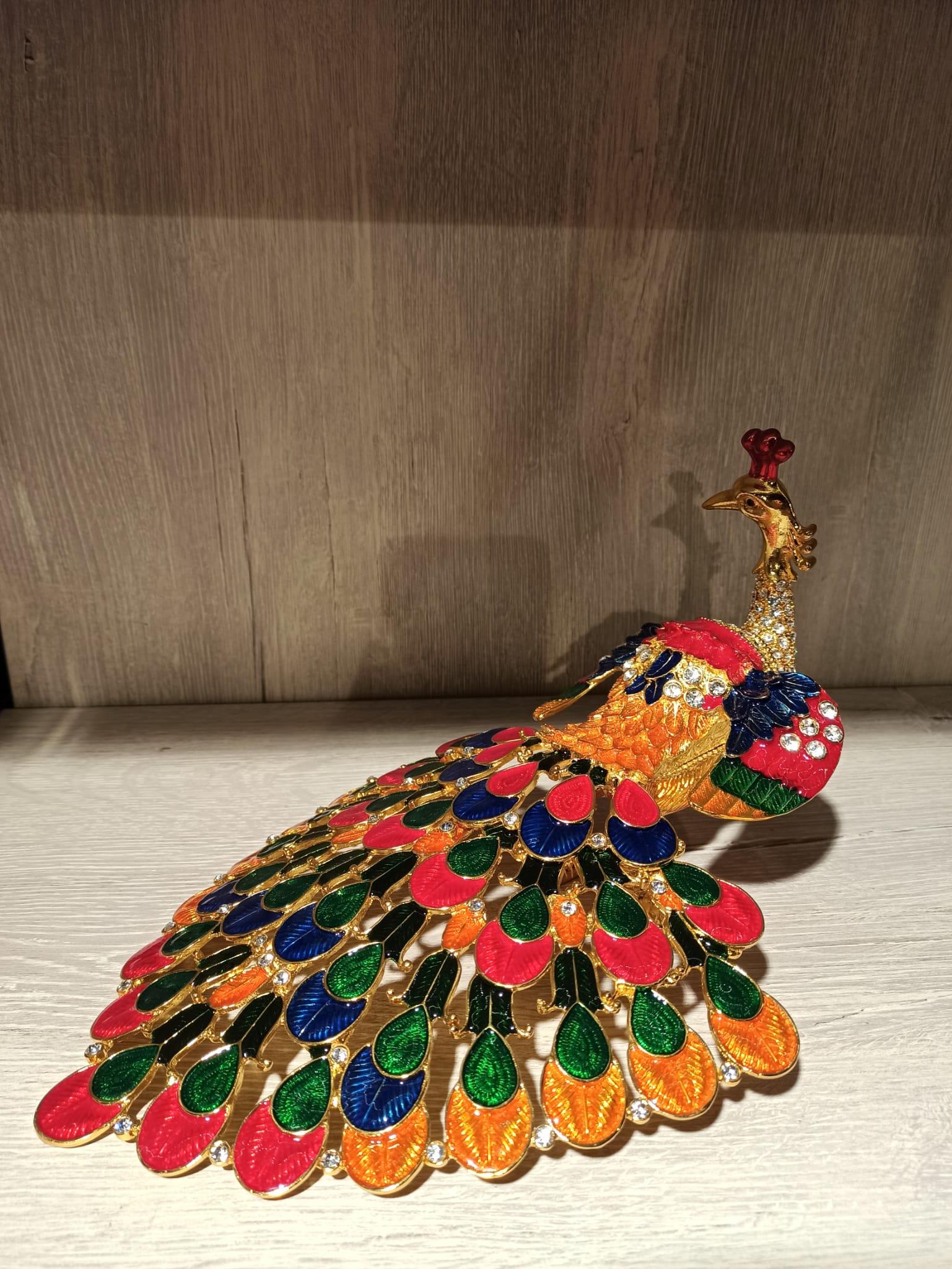Swarovski Taşlı Tavus Kuşu Mücevherlik / Dekoratif Biblo - Miamantra