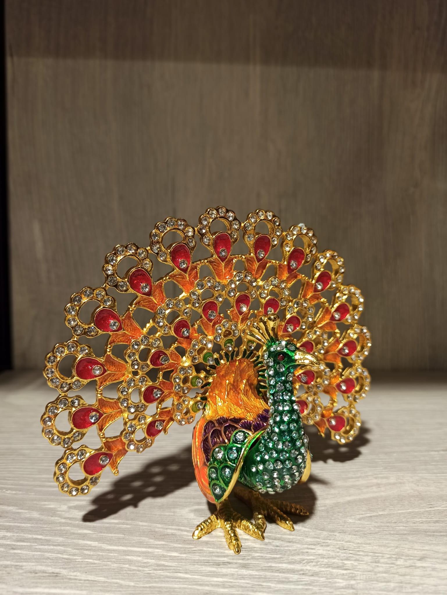 Swarovski Taşlı  Tavus Kuşu Mücevherlik / Dekoratif Biblo - Miamantra