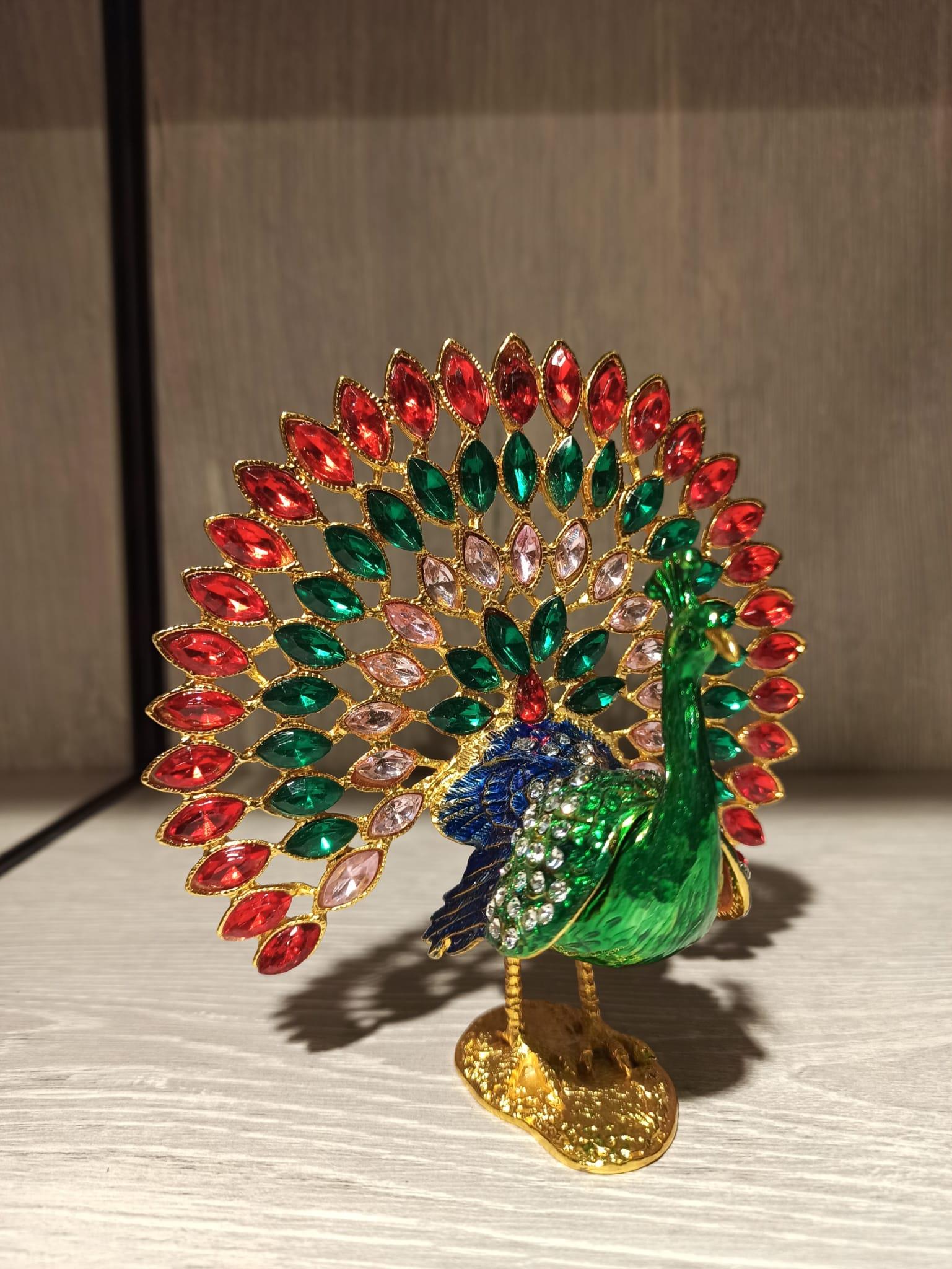 Swarovski Taşlı Tavus Kuşu Mücevherlik / Dekoratif Biblo - Miamantra