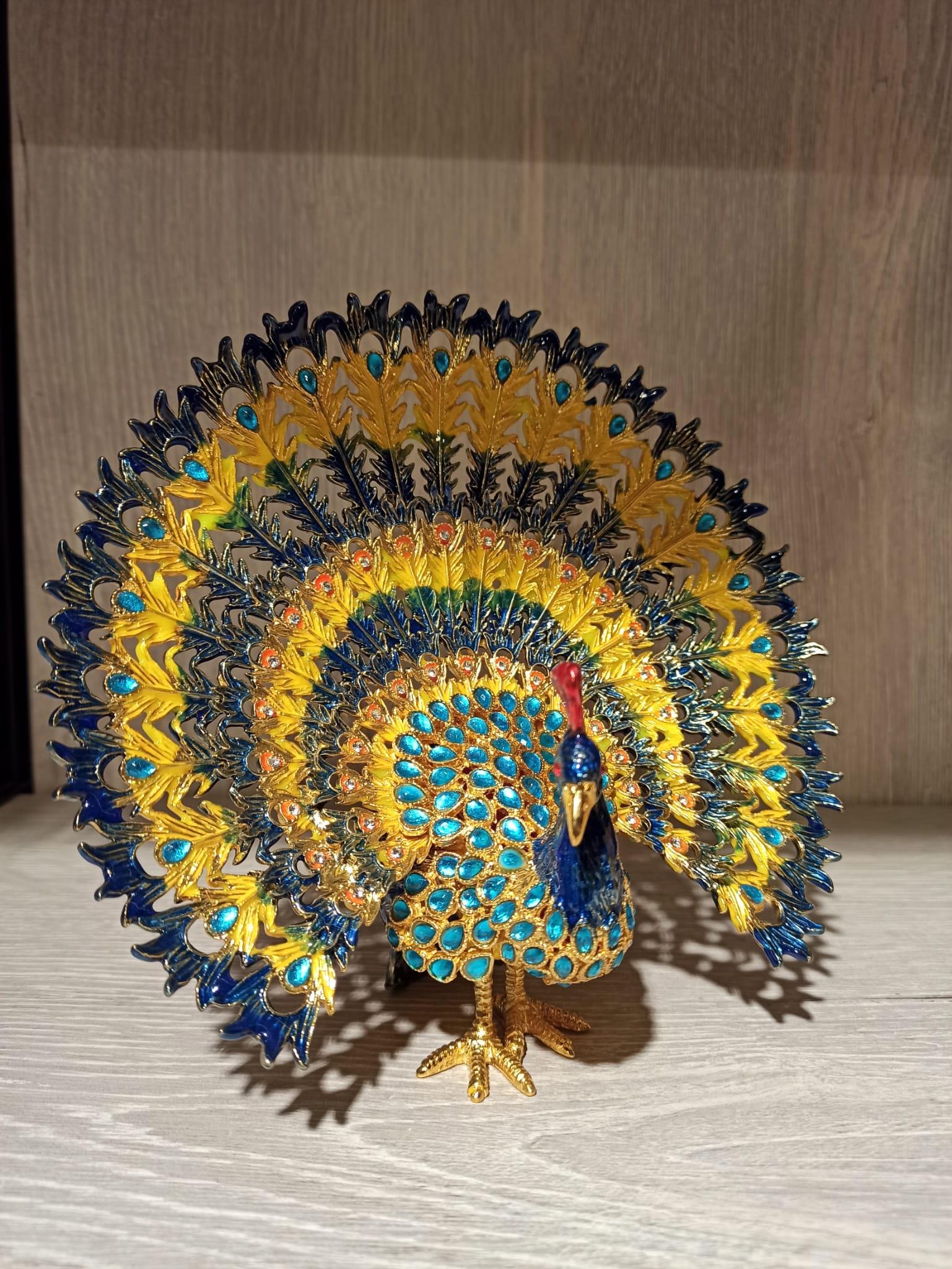 Swarovski Taşlı Tavus Kuşu Mücevherlik / Dekoratif Biblo - Miamantra