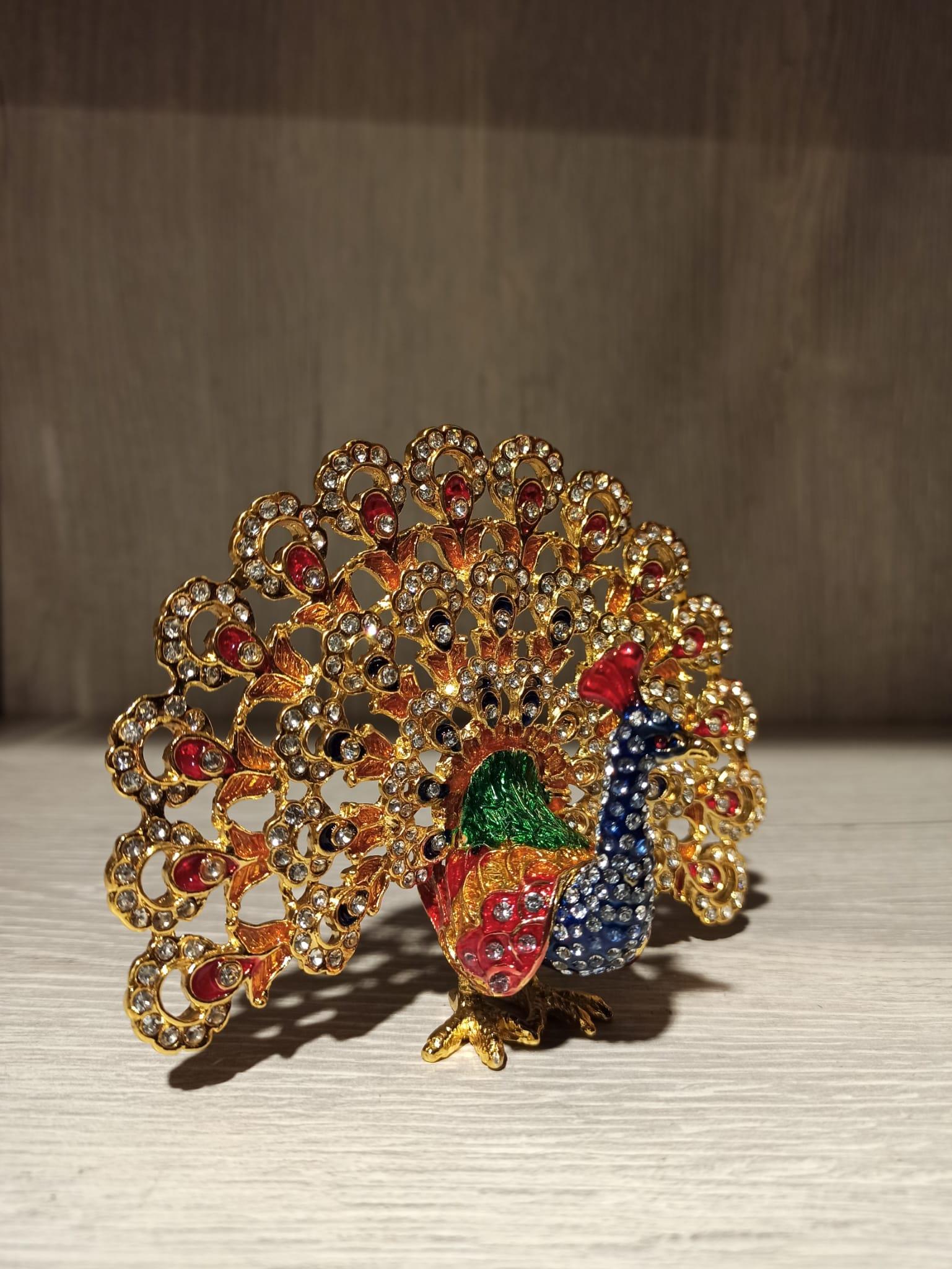 Swarovski Taşlı  Tavus Kuşu Mücevherlik / Dekoratif Biblo - Miamantra
