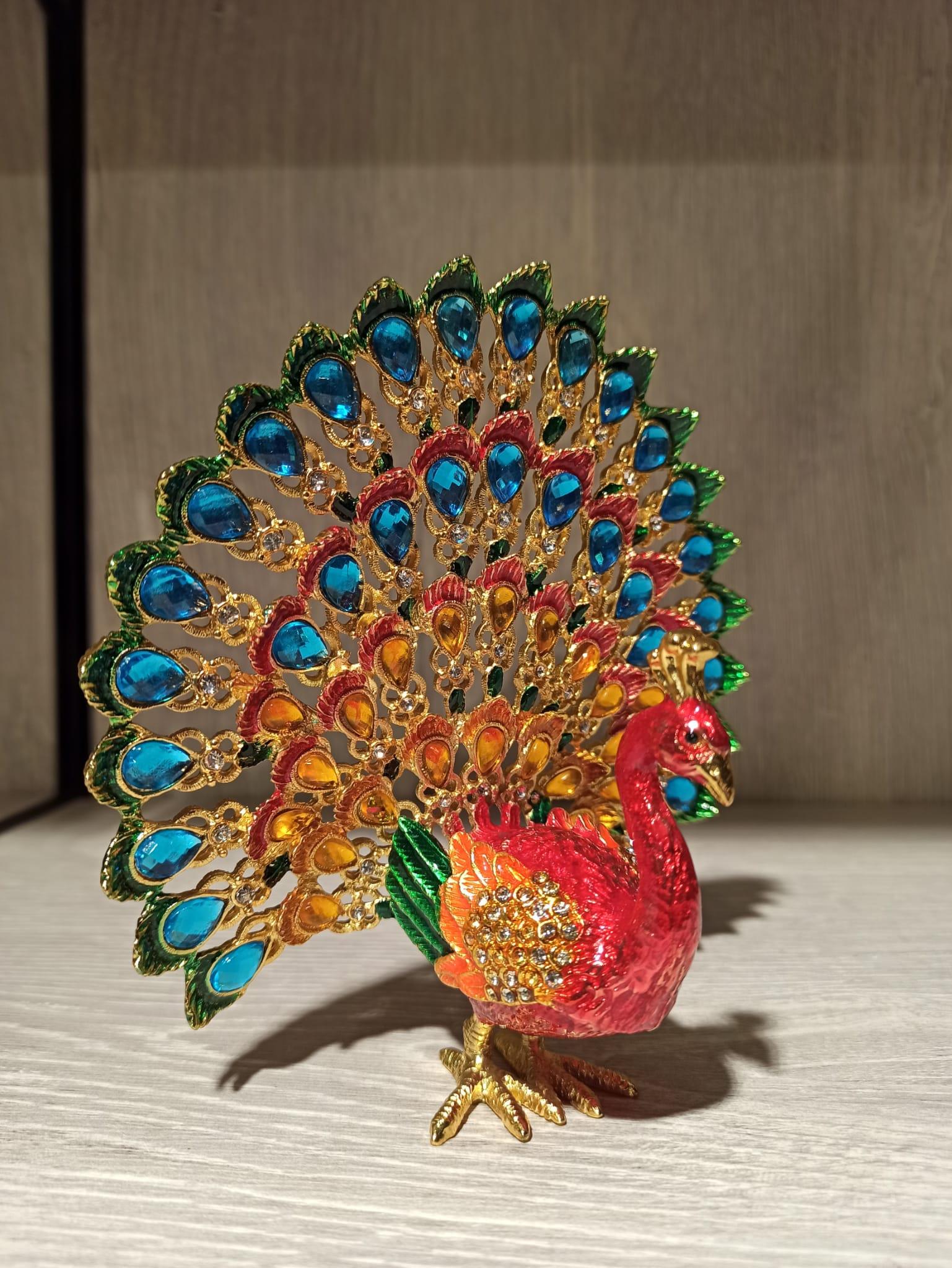 Swarovski Taşlı  Tavus Kuşu Mücevherlik / Dekoratif Biblo - Miamantra