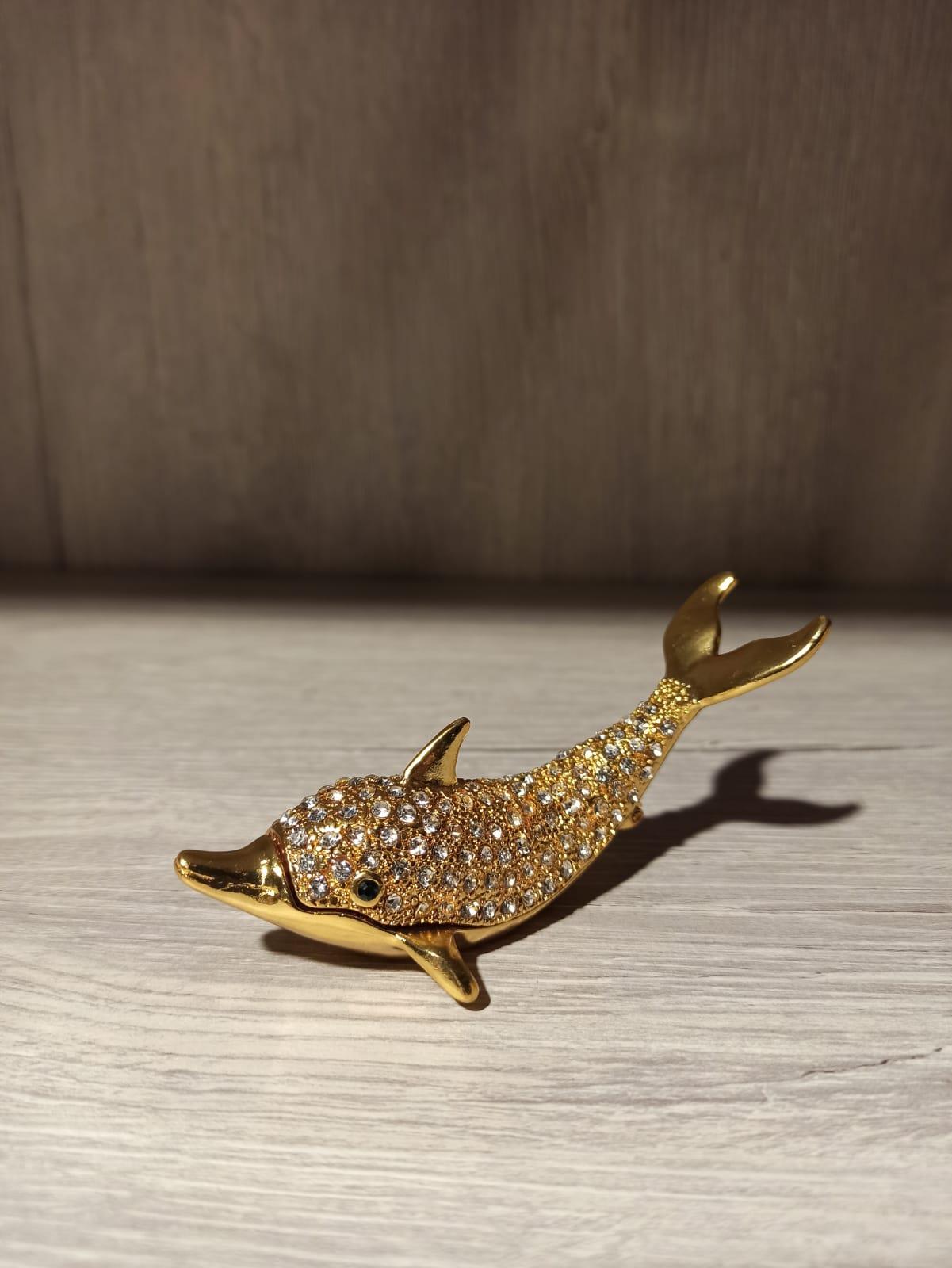 Swarovski Taşlı Yunus Balığı Mücevherlik / Dekoratif Biblo - Miamantra