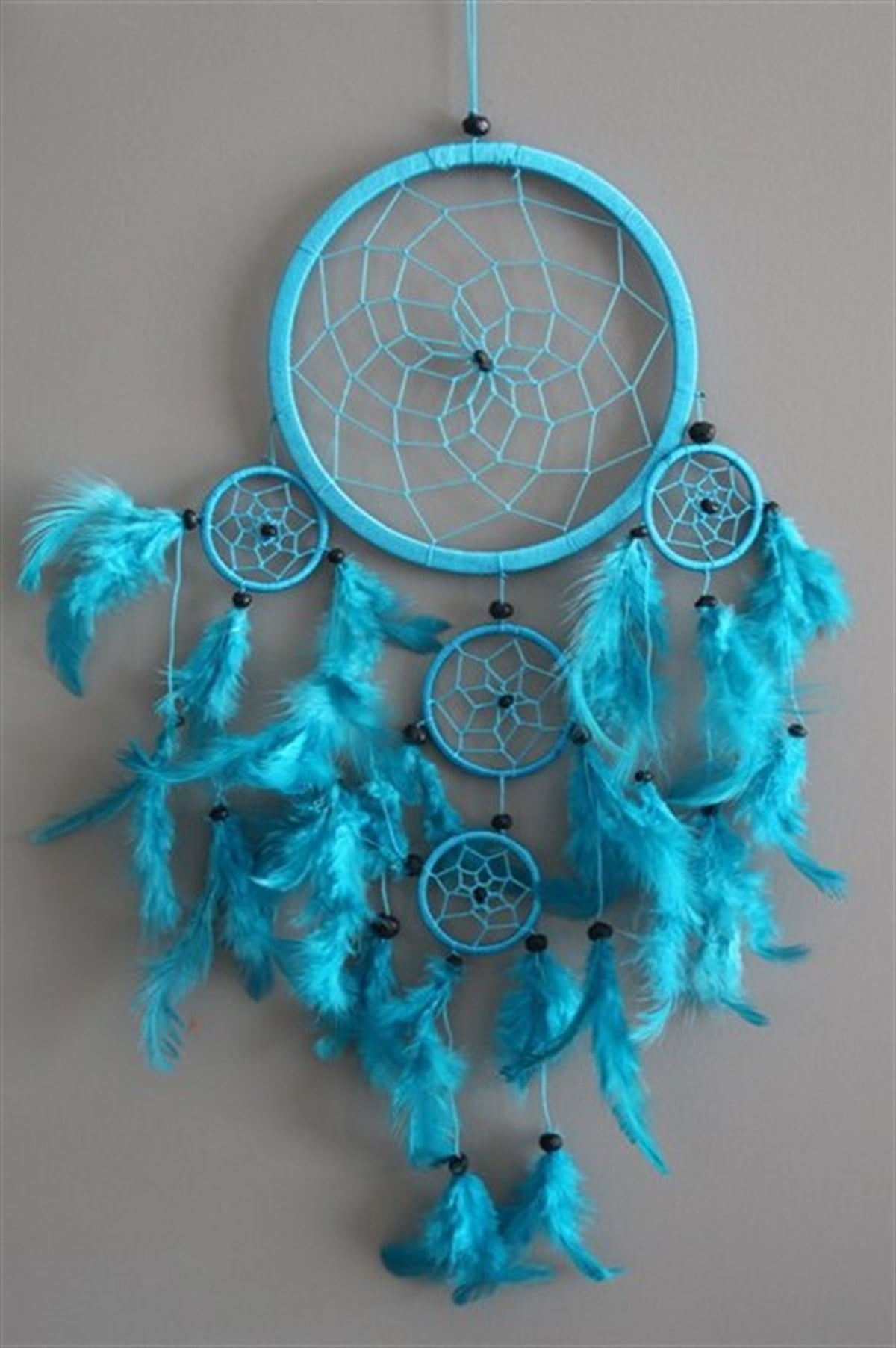 Üç Gözlü Turkuaz Rüya Kapanı / Dreamcatcher (16,5 cm çap) - Miamantra
