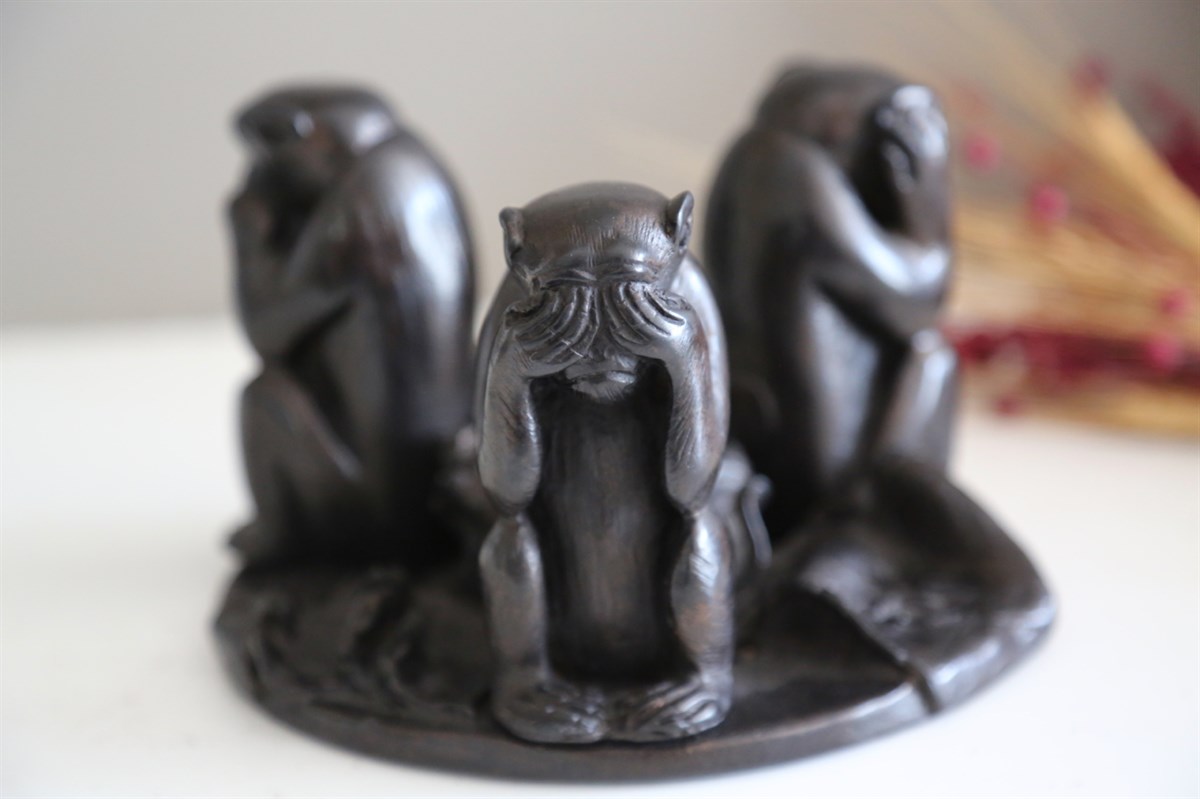 Üç Maymun Reçine Tealight Mumluk