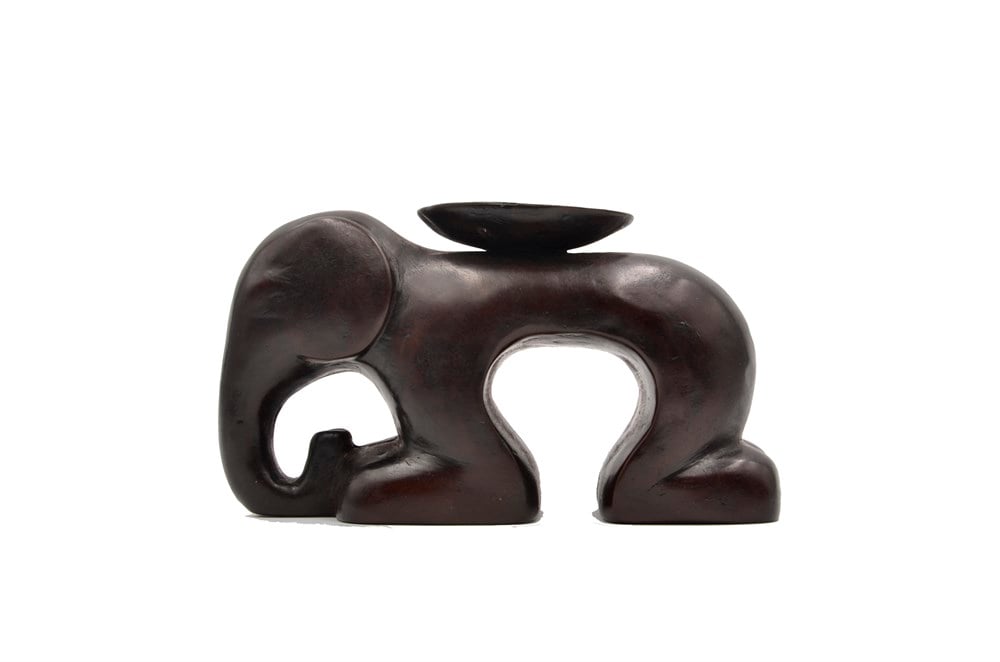 Yere Çökmüş Fil Tealight Mumluk (16 cm)