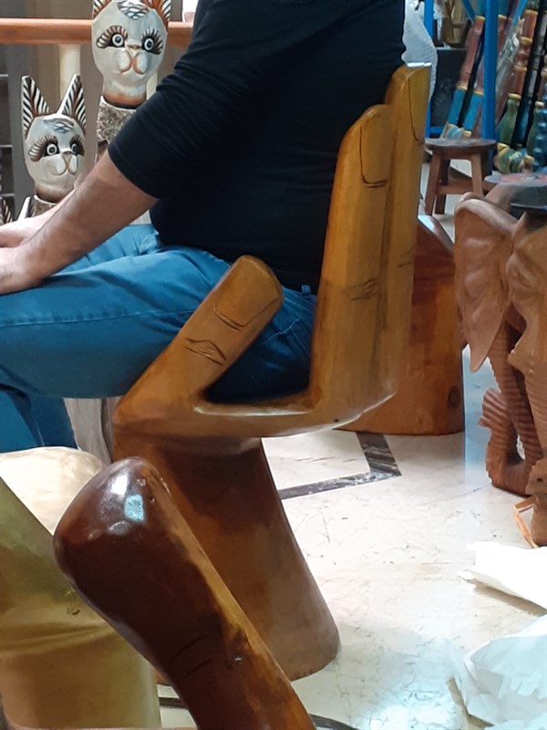 El Şeklinde Ahşap Sandalye - Orta Boy (90 cm) - Model 3