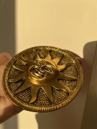 Altın Rengi Güneş Metal 3 Delikli Tütsülük  - Miamantra