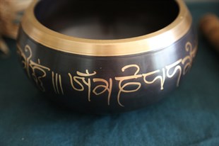 Tibet Ses Çanağı - Buda Motifli - 14 cm - Miamantra