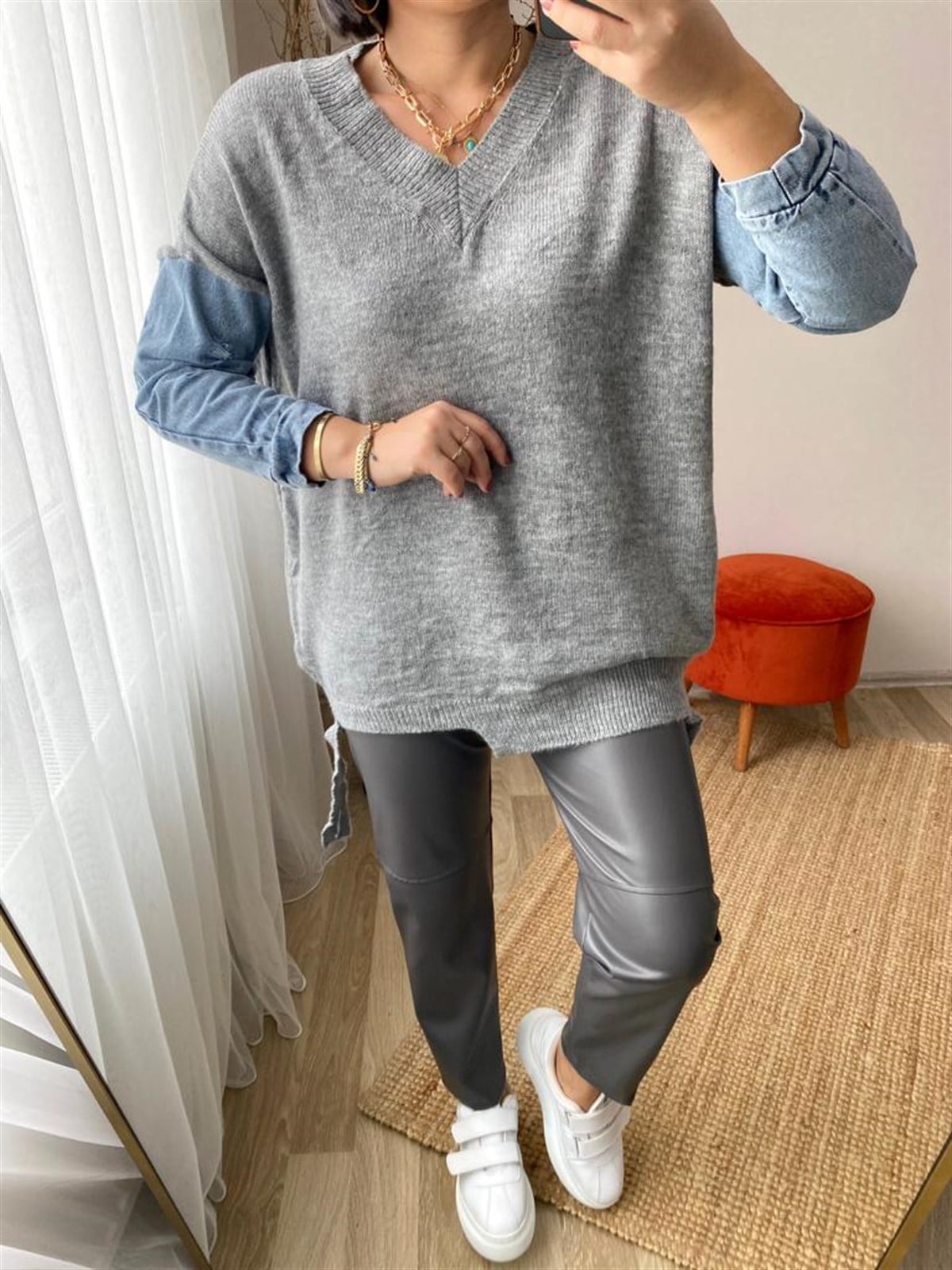İcı sardonlu derı pantalon