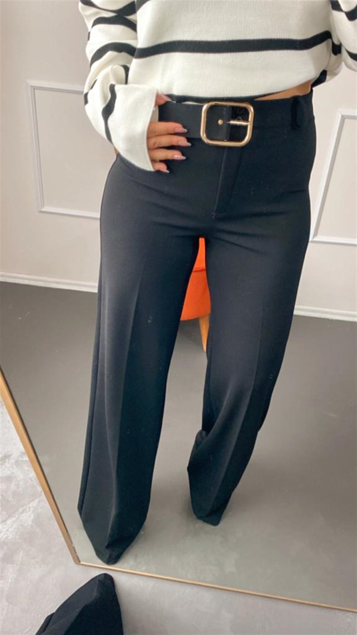 Kemerlı full lıkralı pantalon