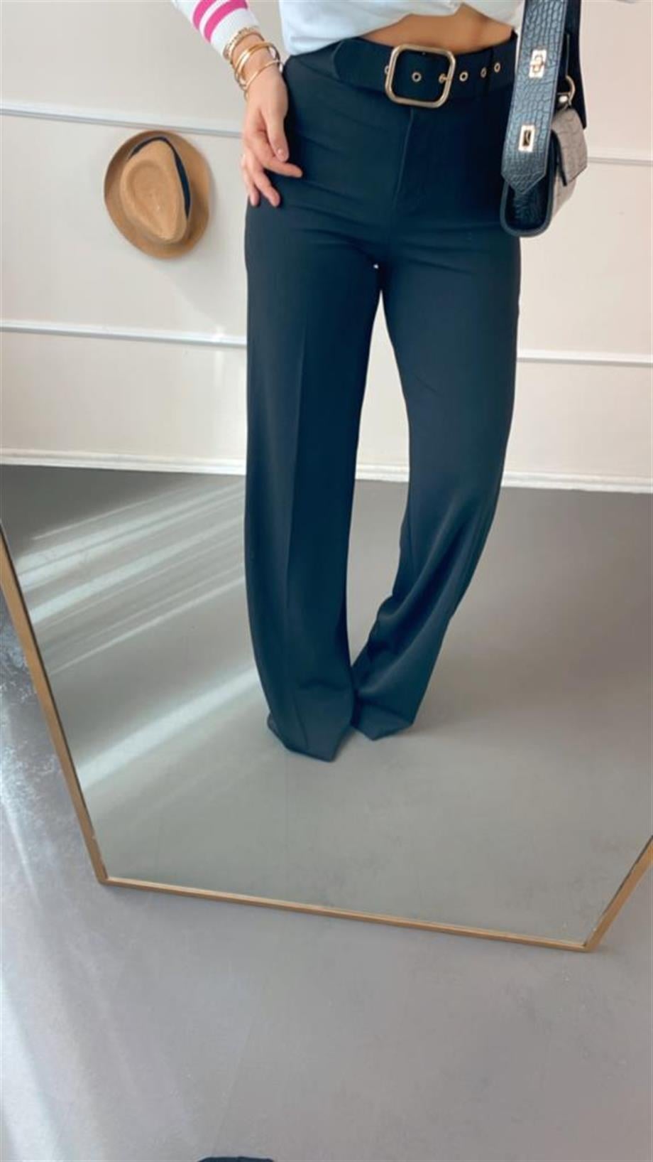 Kemerlı lıkralı pantalon