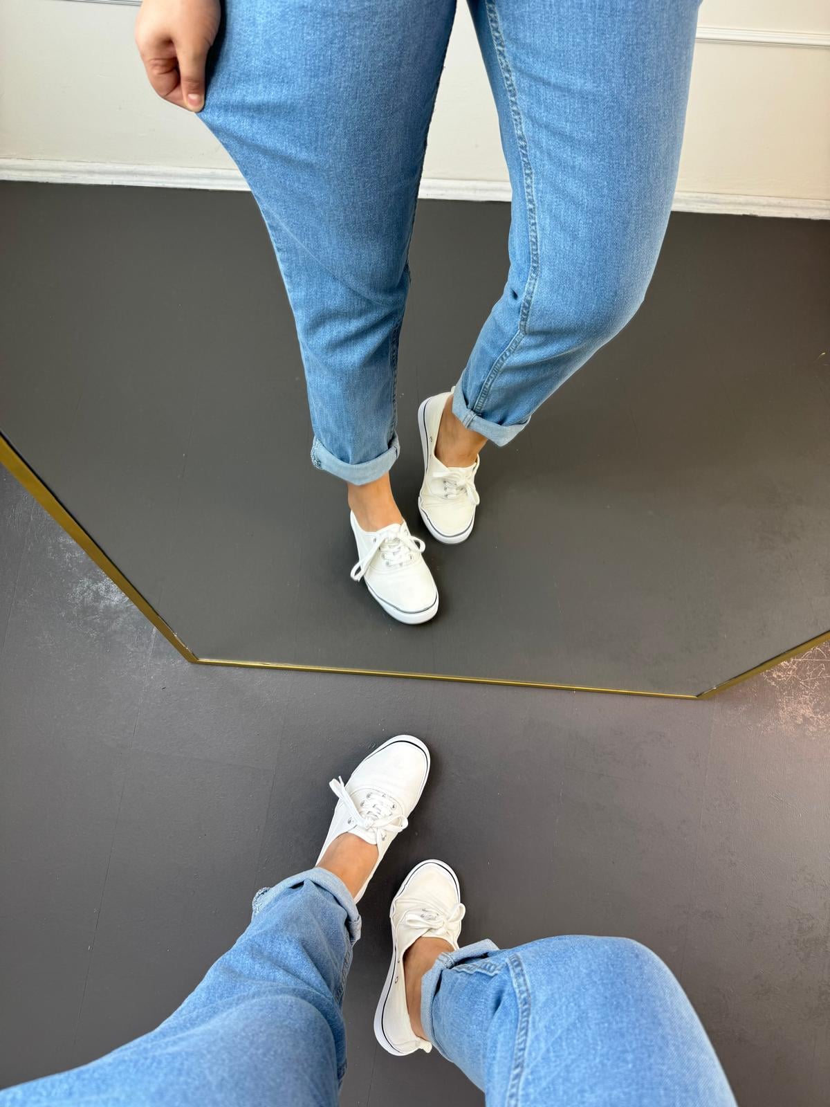 Lıkralı mom fıt jean