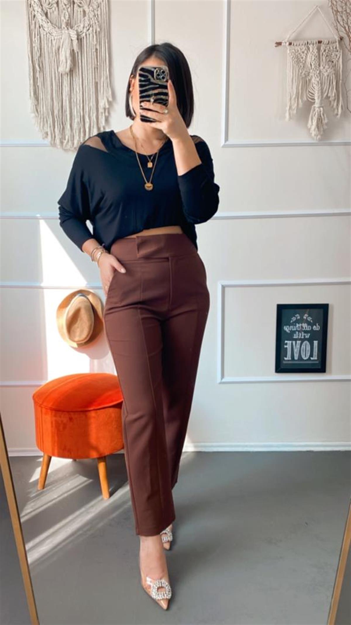 Tül detaylı bluz