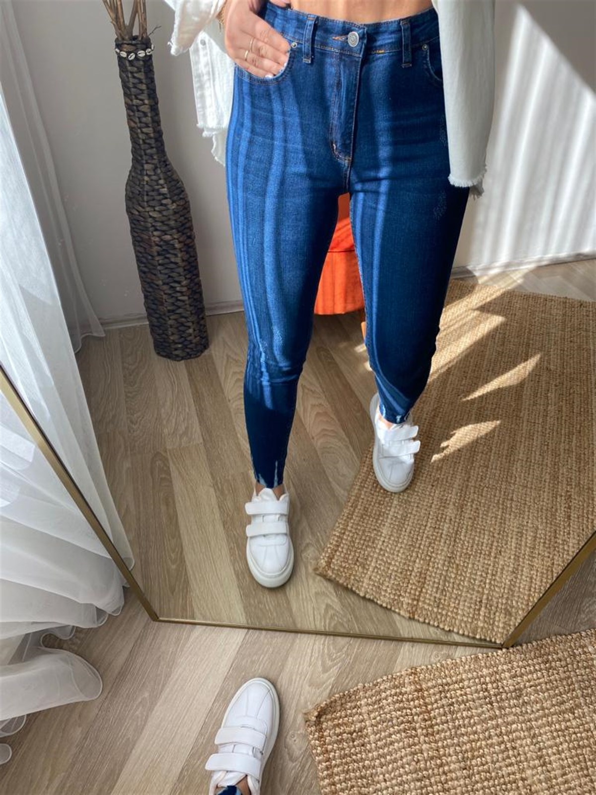 Yuksek bel full lıkra jean