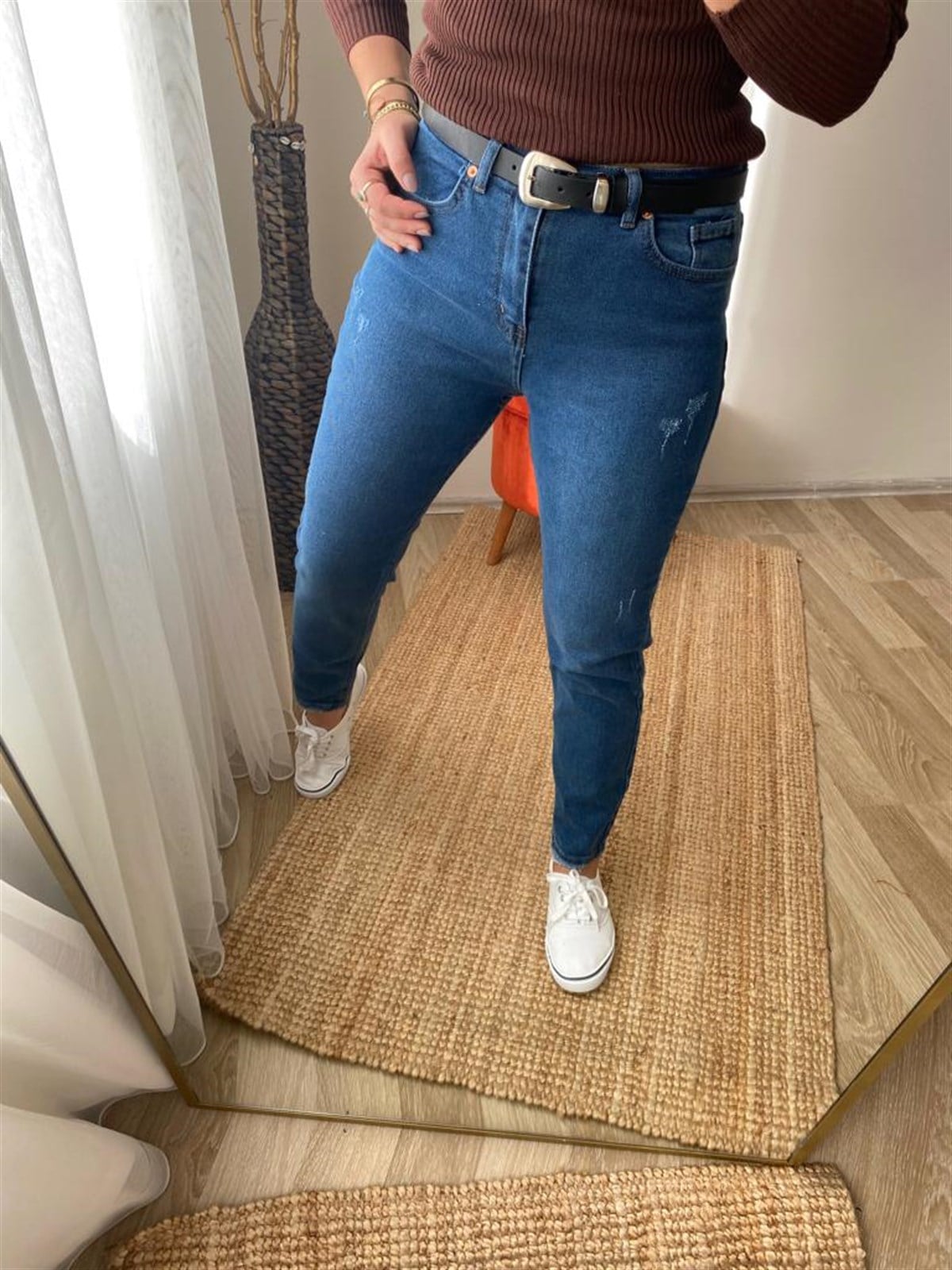 Yuksek bel lıkralı jean
