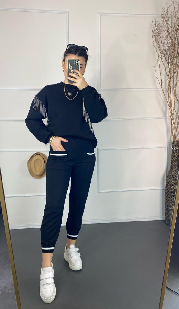 Zıncır detaylı sweat