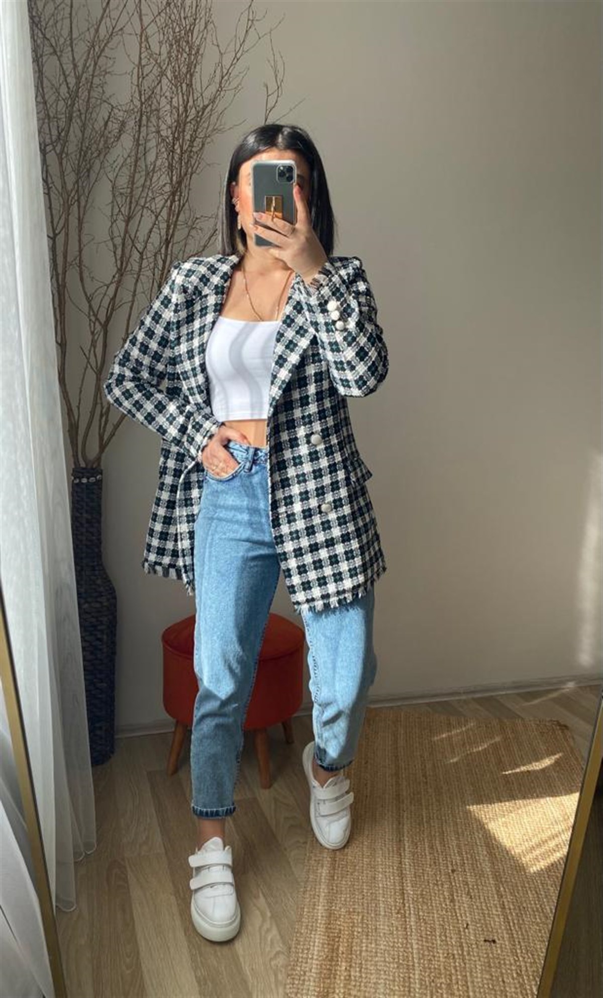 Dokuma astarlı vatklı blazer ceket