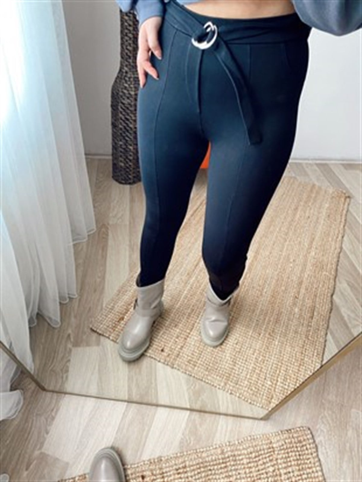 Orjınal marka bel kemerlı tayt pantalon