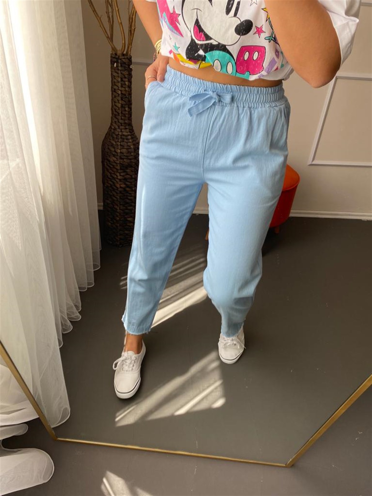 Pamuk keten pantalon