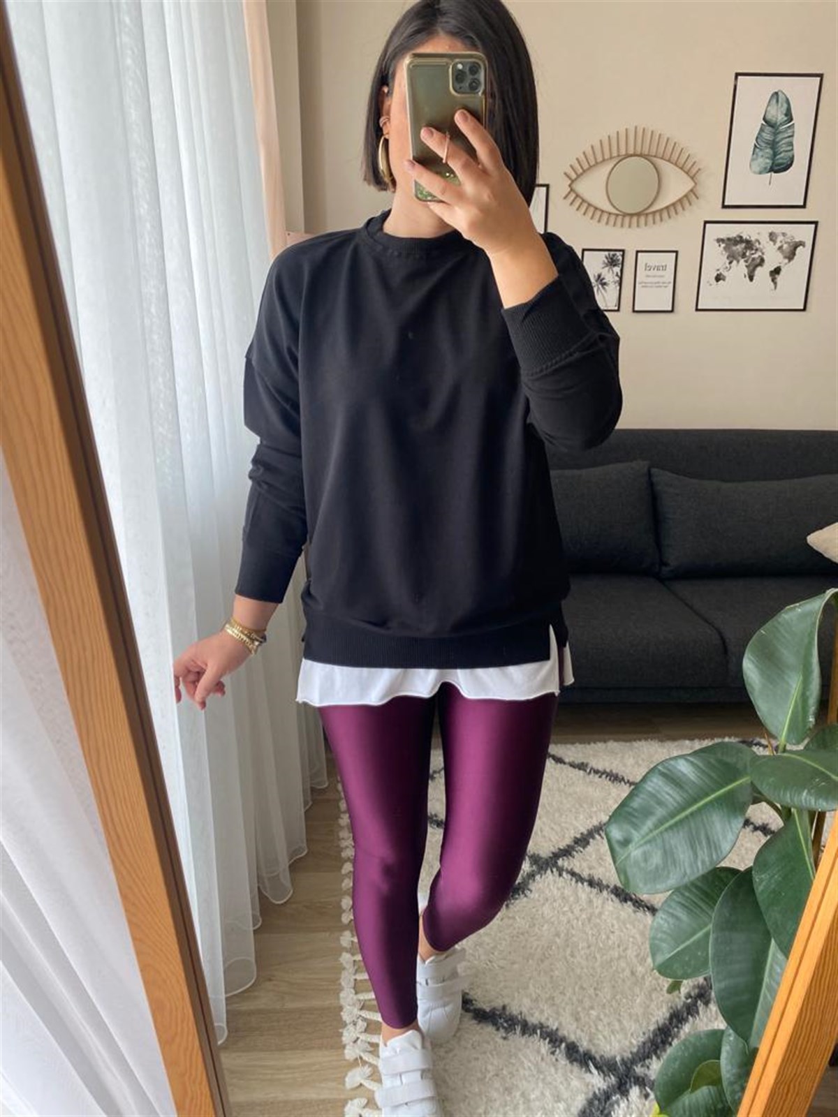 Pamuklu rahat kalıp sweat