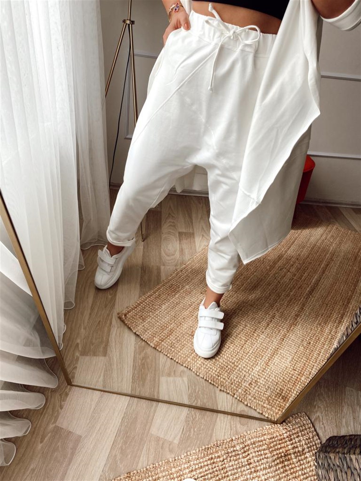 Pamuklu salvar pantalon esofman