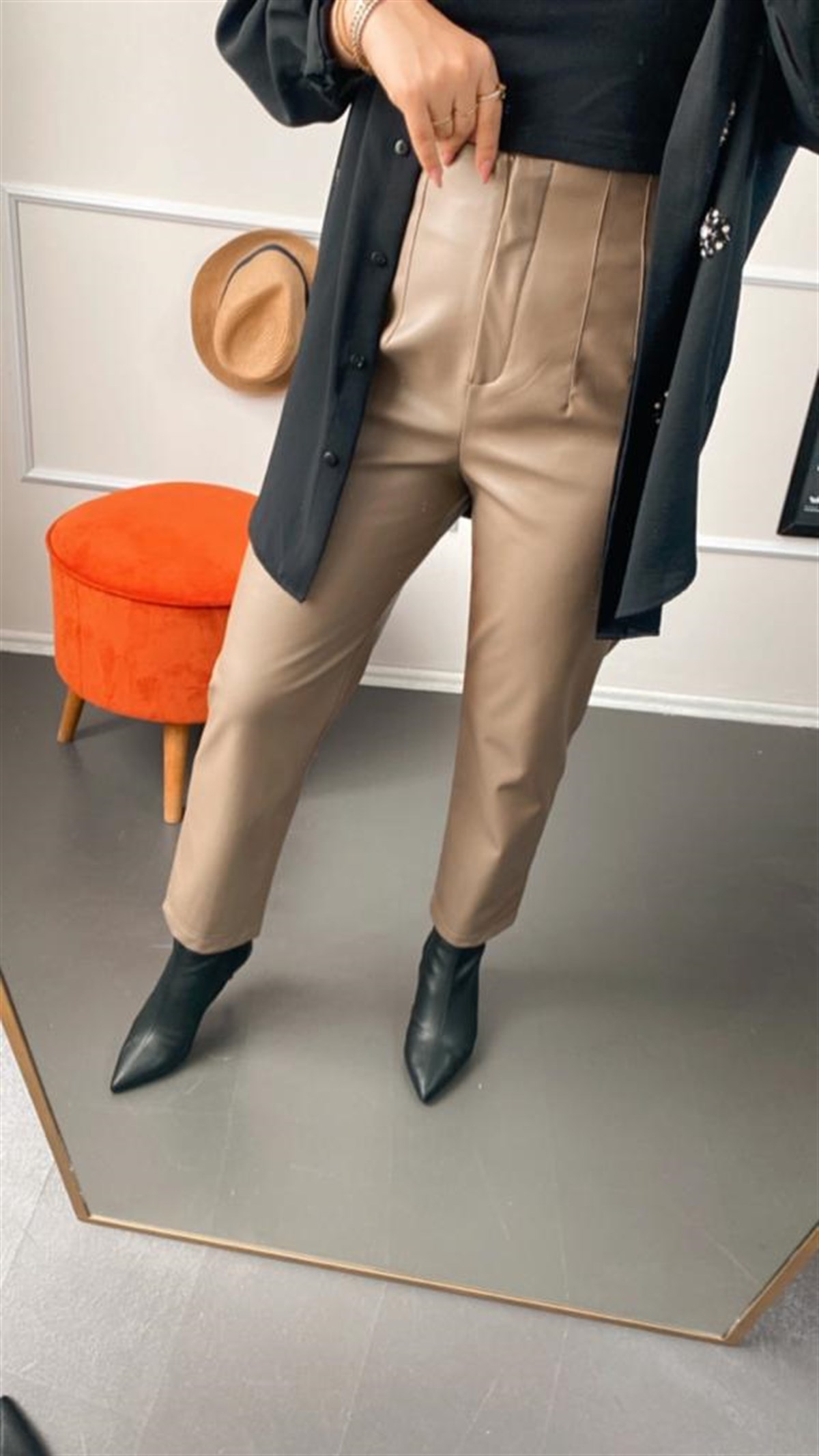 Penslı derı pantalon