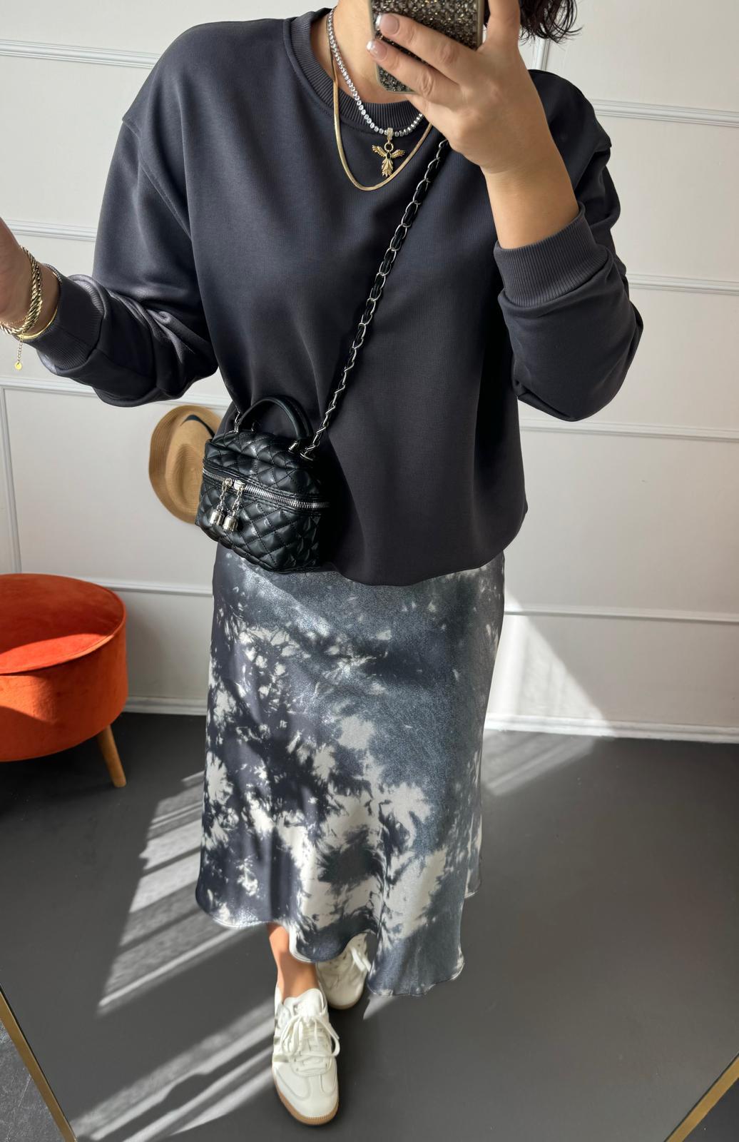 Şardonsuz Pamuklu Oversize Sweatshirt