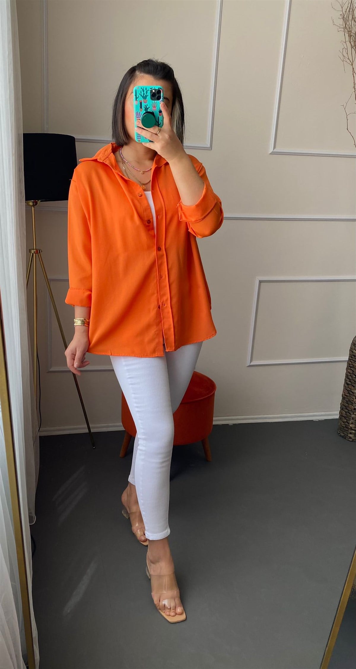 Standart beden pamuklu rahat kalıp basıc gömlek