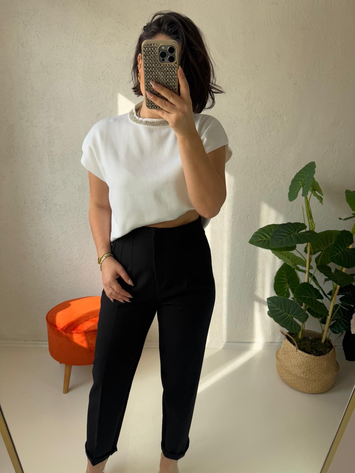 Taslı trıko bluz