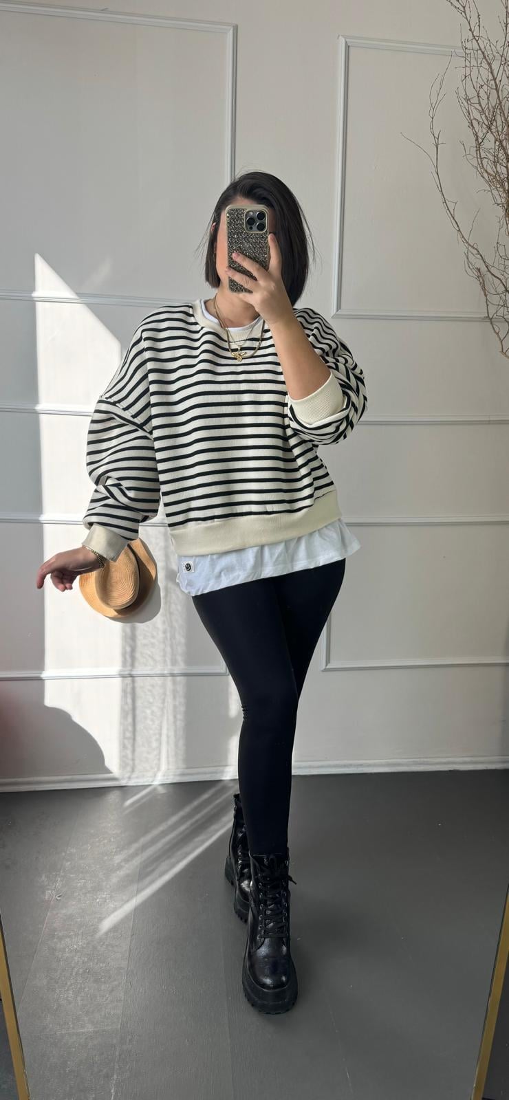 Tshirt Detaylı Sweatshirt