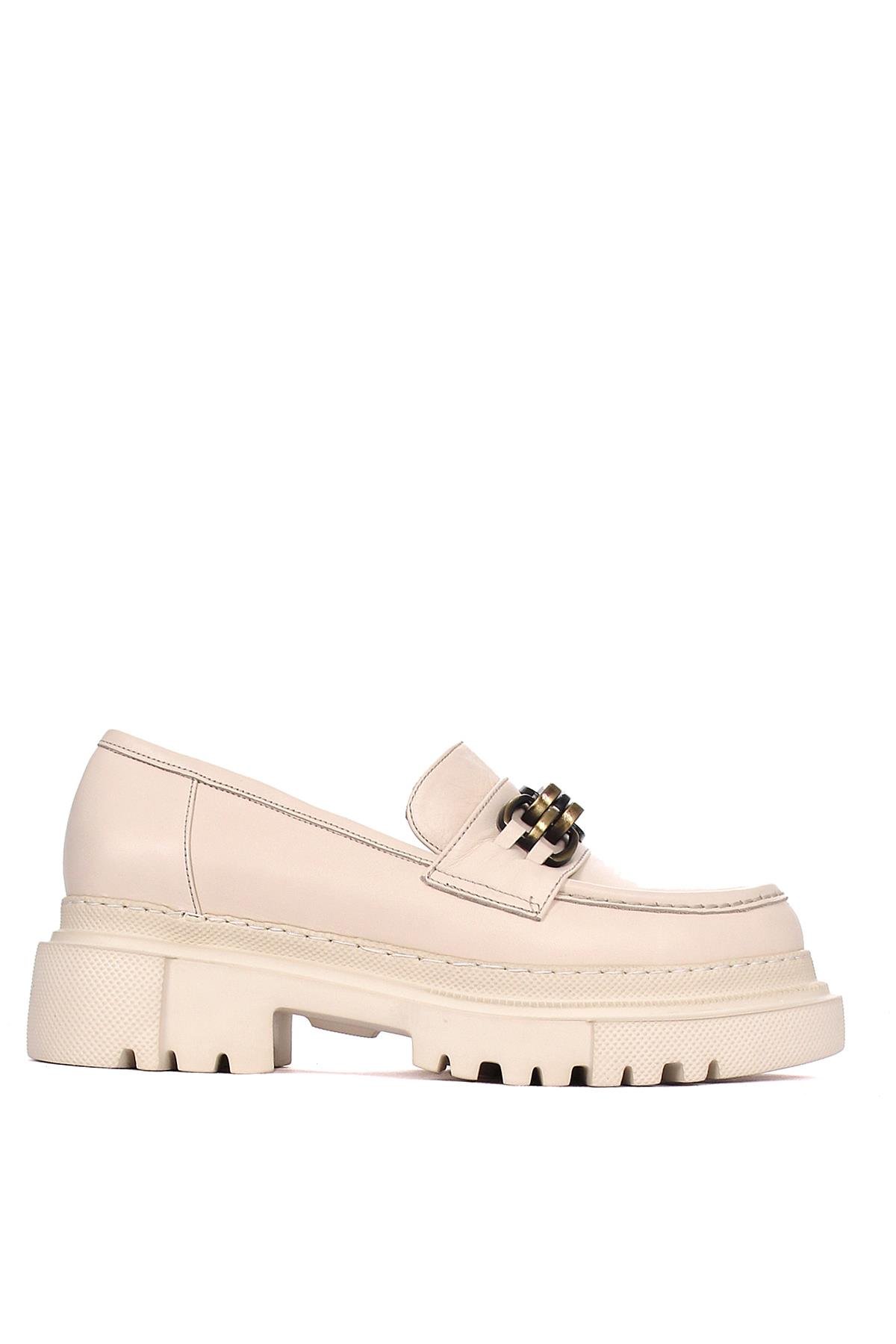 Kadın Tokalı Loafer Babet Ayakkabı