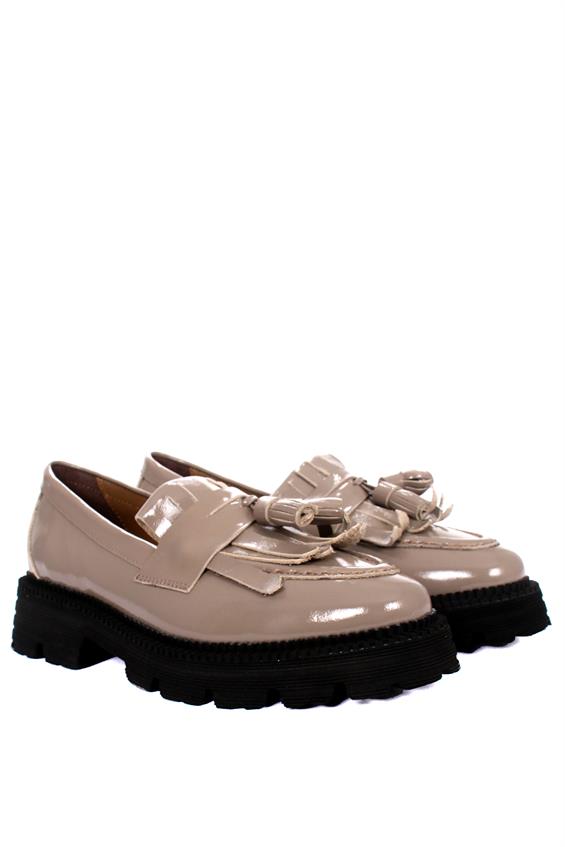 Kadın Babet Ayakkabı Oxford - Bej Rugan