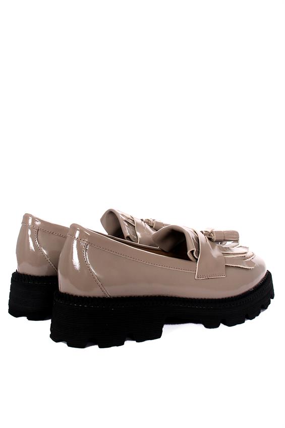 Kadın Babet Ayakkabı Oxford - Bej Rugan