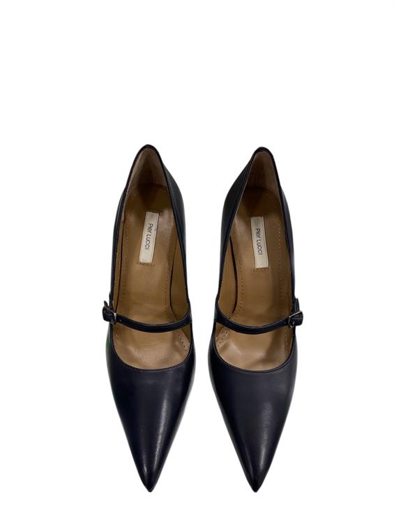 Kadın Stiletto Topuklu Ayakkabı - Siyah Deri