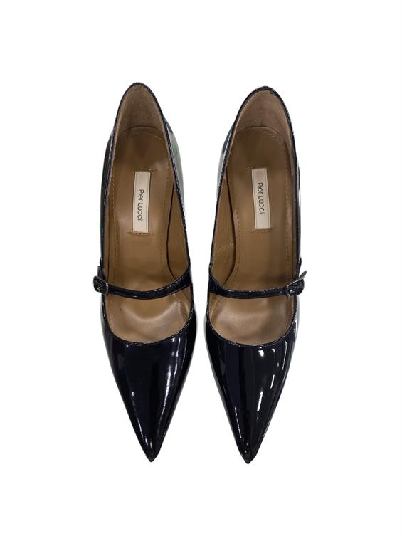 Kadın Stiletto Topuklu Ayakkabı - Siyah Rugan