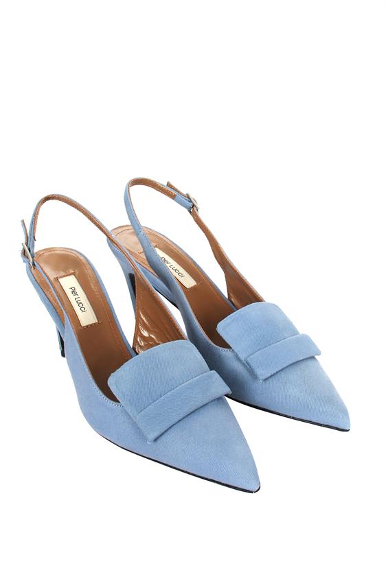 Kadın Stiletto Topuklu Ayakkabı - Kot Mavi