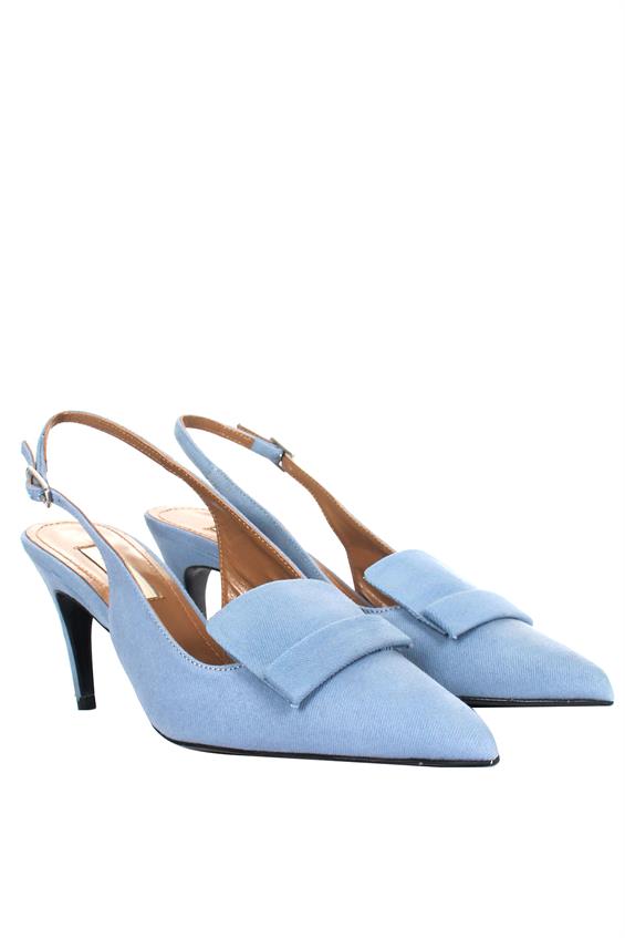 Kadın Stiletto Topuklu Ayakkabı - Kot Mavi