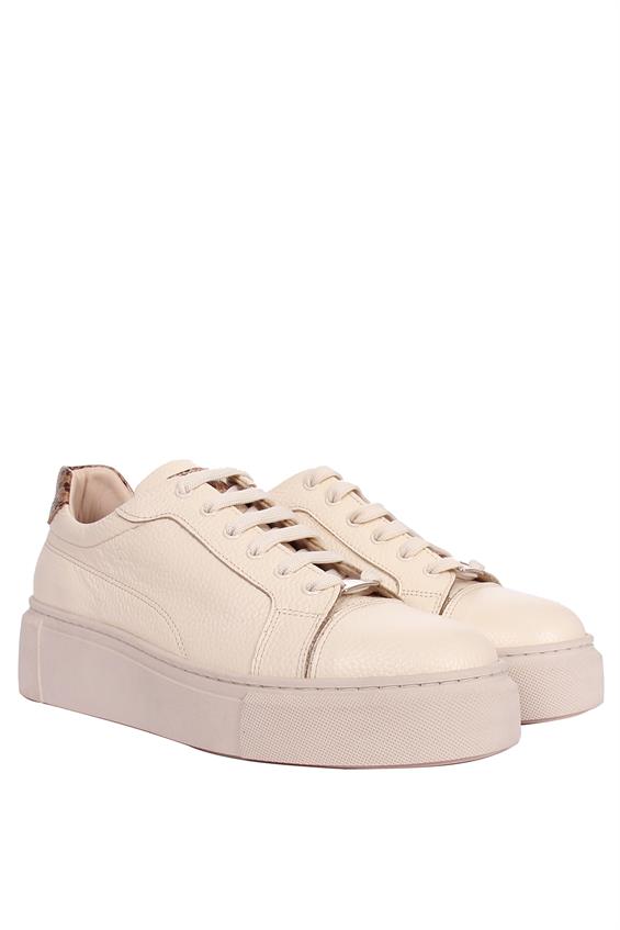 Kadın Sneakers Ayakkabı - Bej Deri