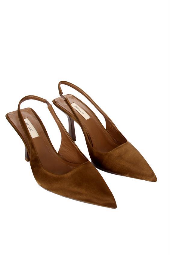 Kadın İnce Topuklu Ayakkabı-Altın Saten