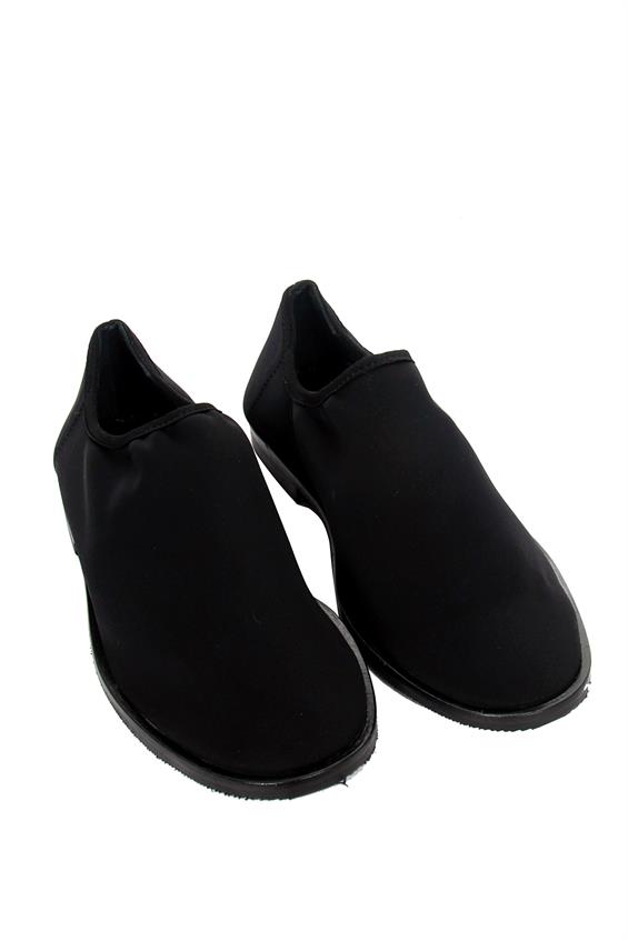 Kadın Düz Babet Ayakkabı - Siyah Saten