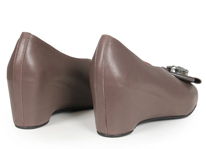 Kadın Platform Topuklu Ayakkabı - Vizon Deri