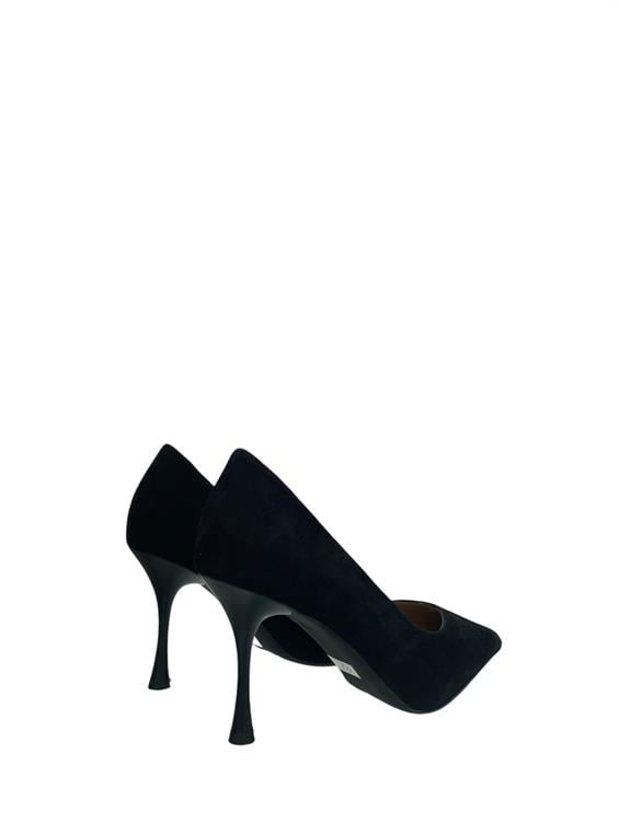 Kadın Stiletto Topuklu Ayakkabı - Siyah Süet