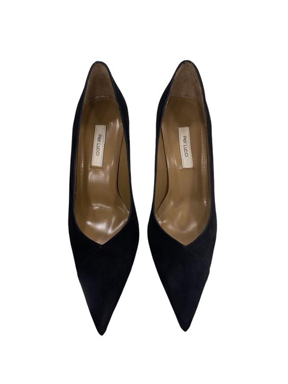 Kadın Stiletto Topuklu Ayakkabı - Siyah Süet